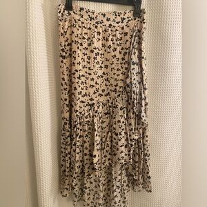 Ulla Johnson Floral Printed Ruffle Midi Skirt size 6